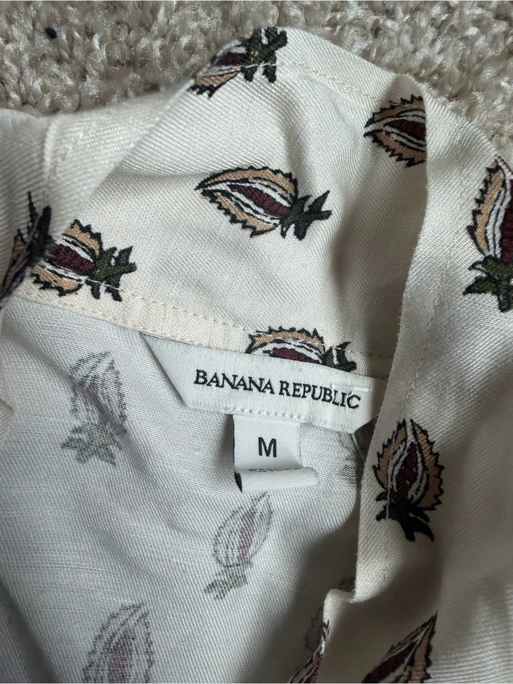 Banana Republic Wide-Leg Viscose Linen Pull-On Pants- L & Tie-Neck‎ Top Size M